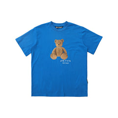 PALM ANGELS BEAR IN MIND TEDDY BEAR BLUE OVERSIZED T‑SHIRT