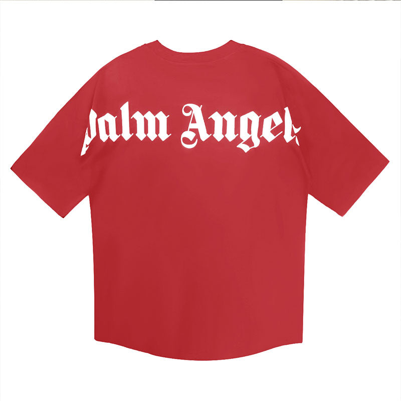 PALM ANGELS BACK BIG LOGO T‑SHIRT RED