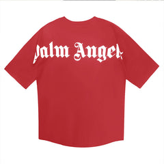 PALM ANGELS BACK BIG LOGO T‑SHIRT RED