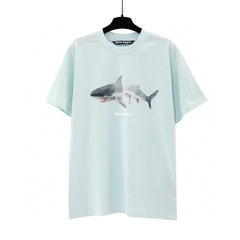 PALM ANGELS SPLIT SHARK LIGHT BLUE OVERSIZED T‑SHIRT