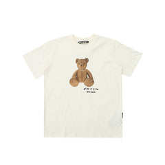 PALM ANGELS BEAR IN MIND TEDDY BEAR OFF‑WHITE OVERSIZED T‑SHIRT
