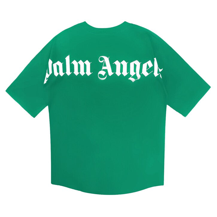 PALM ANGELS BACK BIG LOGO T‑SHIRT BRIGHT GREEN