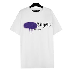 PALM ANGELS SPRAY DRIP LONDON LOGO T‑SHIRT WHITE